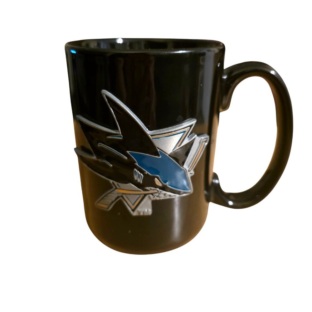 San Jose Sharks NHL Hockey Classic 3D Logo Black Ceramic Coffee Mug Cup 2015